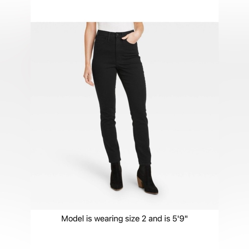 Women's High-Rise Skinny Jeans Pant - Universal Thread BLACK NWT Short XS